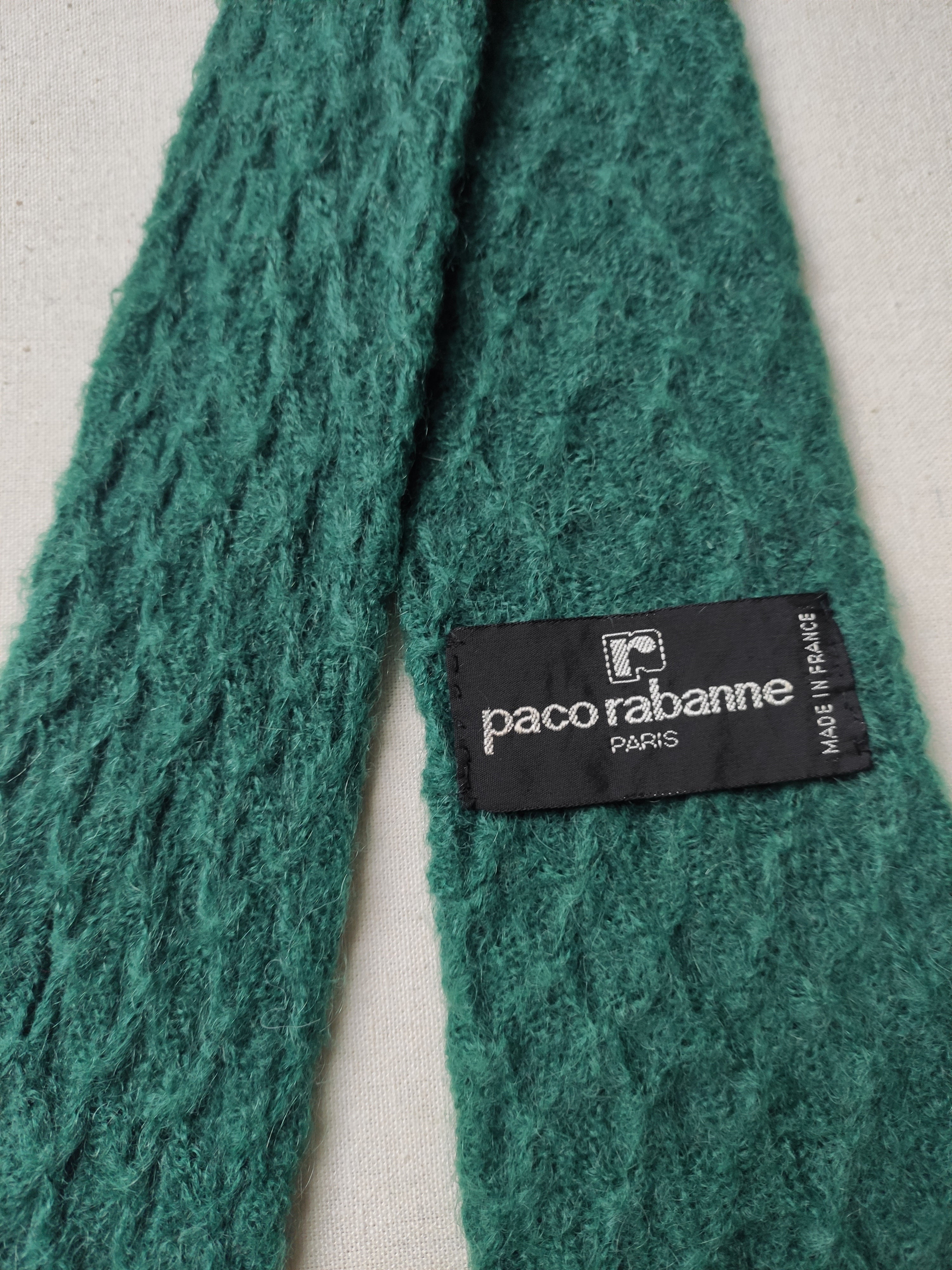 Cravate Vintage Lanvin - Laine Mohair Et Alpaga Motif Géométrique - Sans Noeud