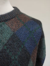 Afbeelding in Gallery-weergave laden, Peter Brown pull losanges col rond en laine et mohair Made in Italy 54 / XXL

