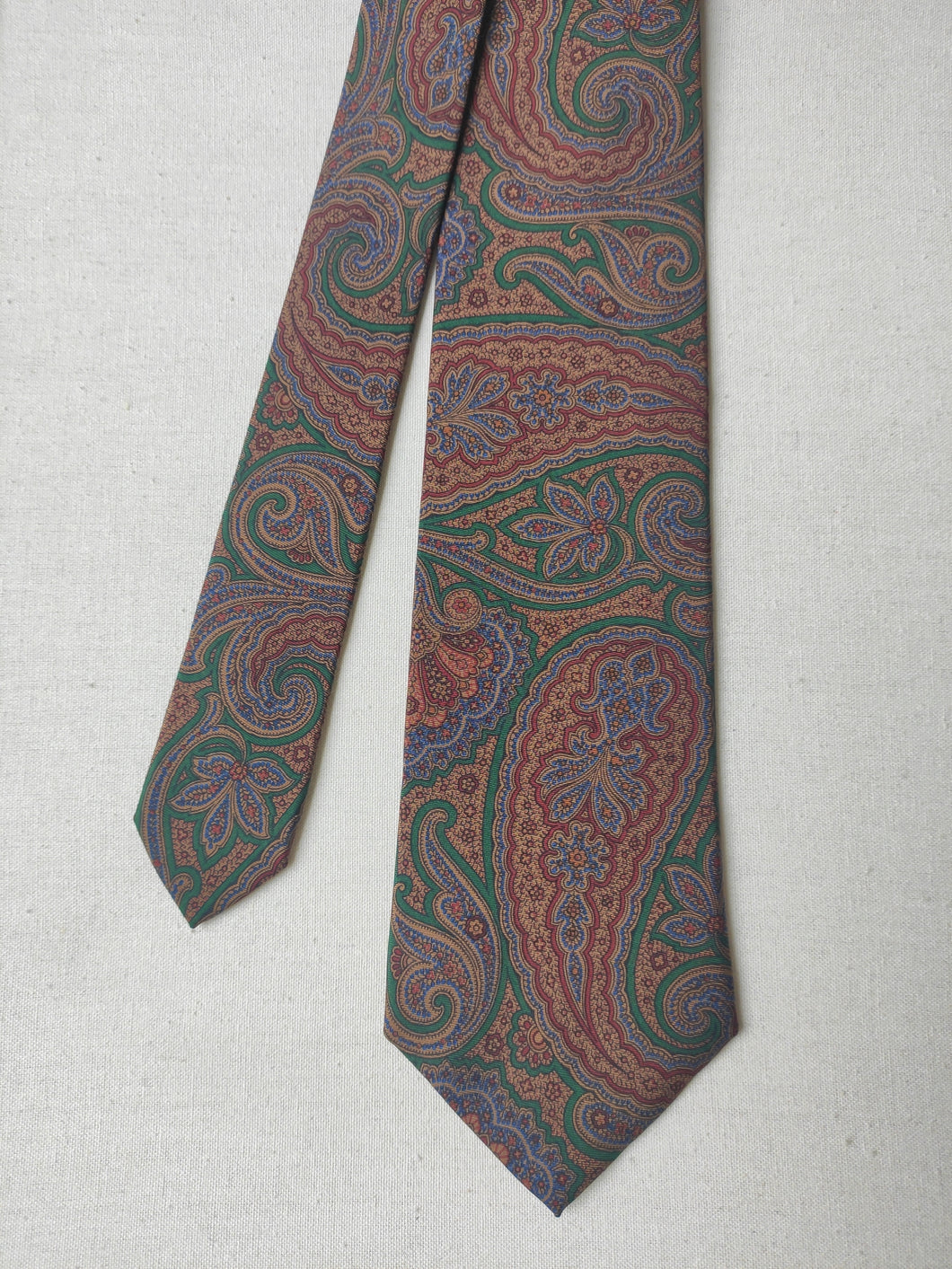 GB Sportelli cravate vintage en soie à motif paisley Made in Italy