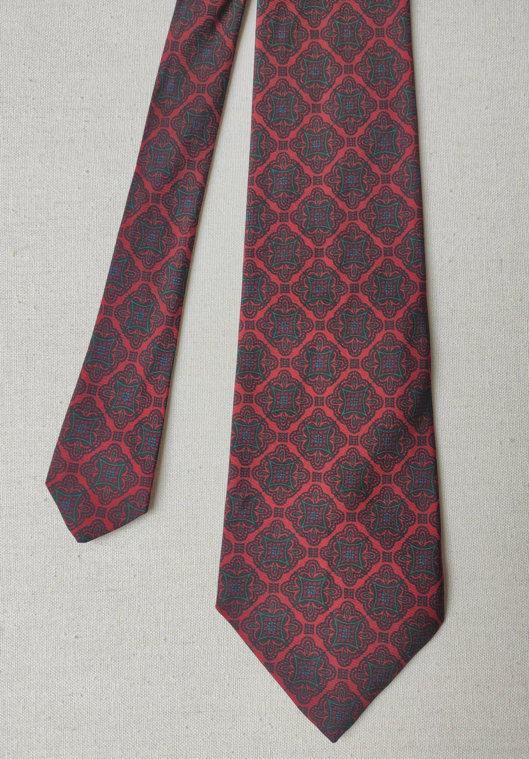 De Paz Bologna cravate vintage rouge en soie Made in Italy