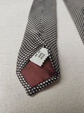 Carica l&#39;immagine nel visualizzatore di Gallery, Cravate marron vintage à pois 100% soie
