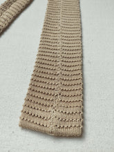 Carica l&#39;immagine nel visualizzatore di Gallery, Cravate tricot vintage beige 100% coton Made in italy
